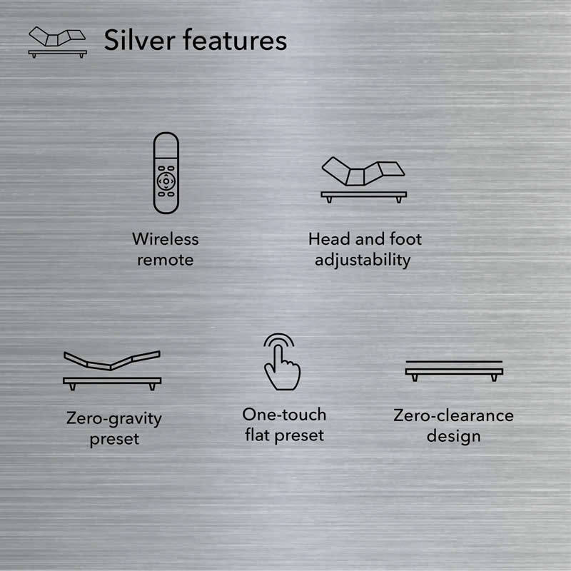 Silver Adjustable Base Features